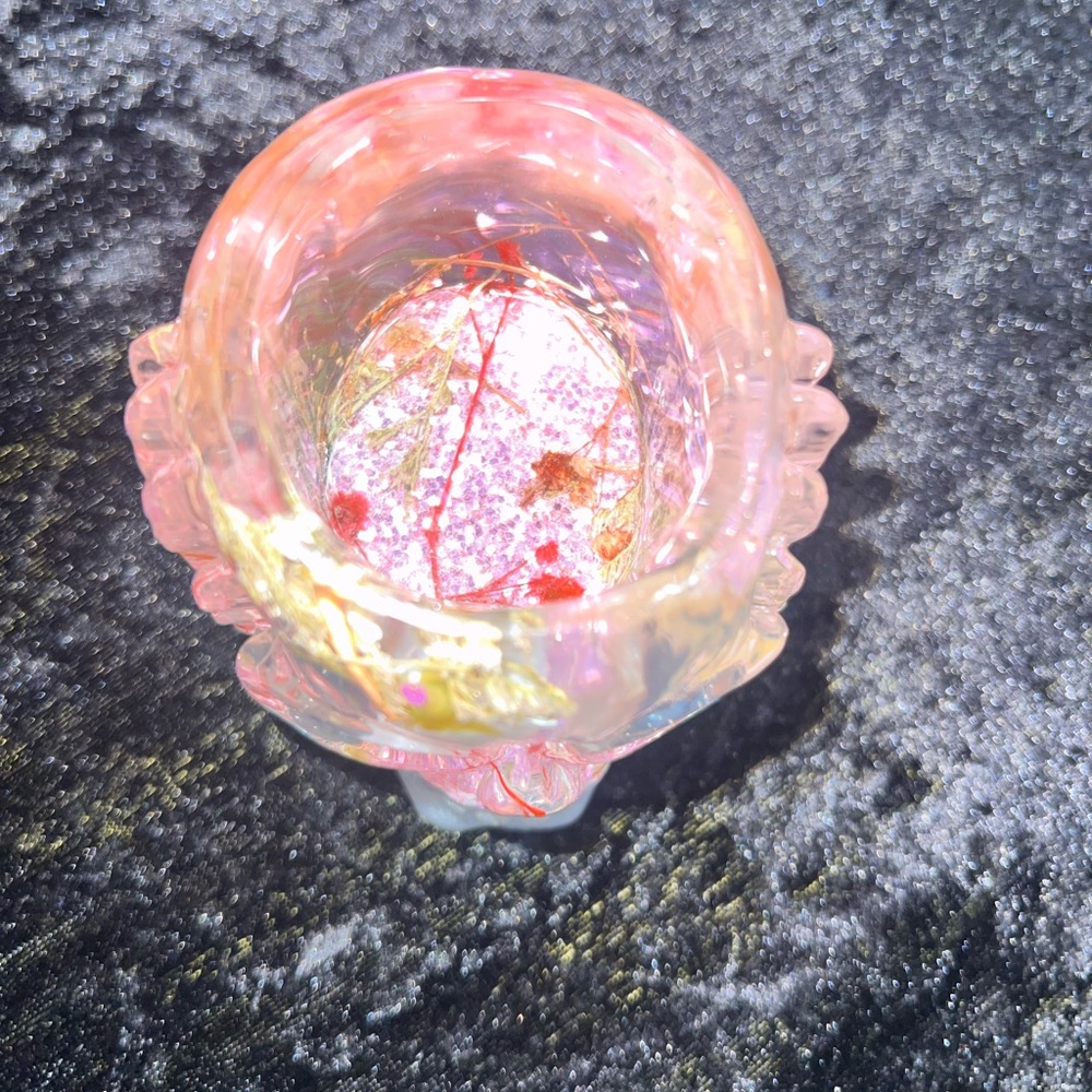 FLORAL FAIRY FOREST (HEAR) Custom Colorful Skull Holder. Perfect for Storing.